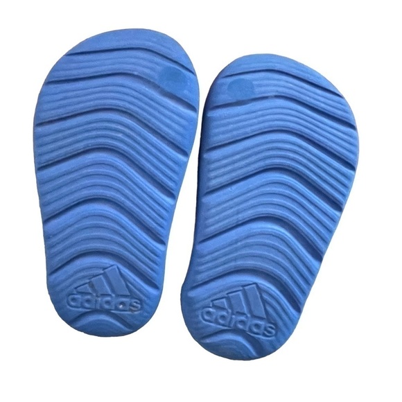 GUC toddler Adidas foam/water shoe, velcro, blue/orange, size 4K. - Picture 5 of 6